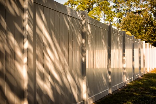 Tan Vinyl Fence Installation Service